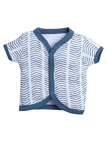 Image of Pooja Baby Baby Boys' & Baby Girls' T-Shirt Hosiery Cotton Clothing Jhabla /Vest Front Open T- Shirt with Snap Buttons Pack Of 4