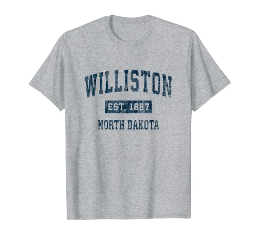 Williston North Dakota ND Diseño deportivo vintage estampado azul marino Camiseta