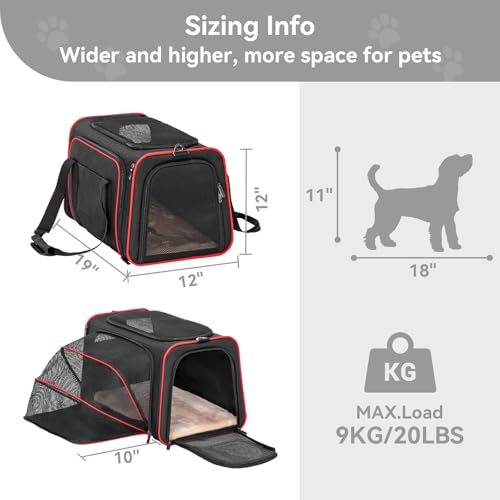 image for Petsfit Expandable Dog Carrier Large Cat Carrier, Soft-Sided Portable 
