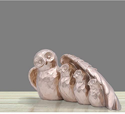 WSJYP Decoración de La Mesa de La Escultura de La Resina del Búho, Decoración del Arte de La Decoración de La Escultura, Artesanía de La Decoración,Pink