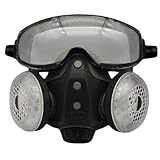 Dust Proof Integrated Respirator Mask, Reusable Full Face Protective Gear for Industrial Work, Anti-Fog Safety Face Shield