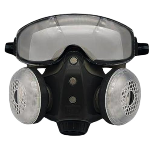 Dust Proof Integrated Respirator Mask, Reusable Full Face Protective Gear for Industrial Work, Anti-Fog Safety Face Shield