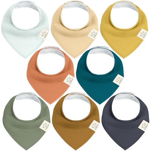 Image of KeaBabies 8pk Organic Baby Bandana Bibs for Drooling and Teething (Eclipse)