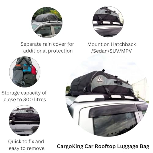 Image of TREK 'N' RIDE Fabric Car Roof Luggage Bag (Multicolour)