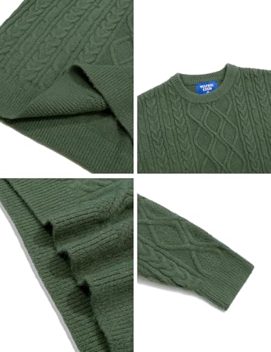 Aelfric Eden Oversized Sweater 90s Vintage Cable Knit Long Sleeve Women Heavy Crewneck Pullover Light Green — view 2