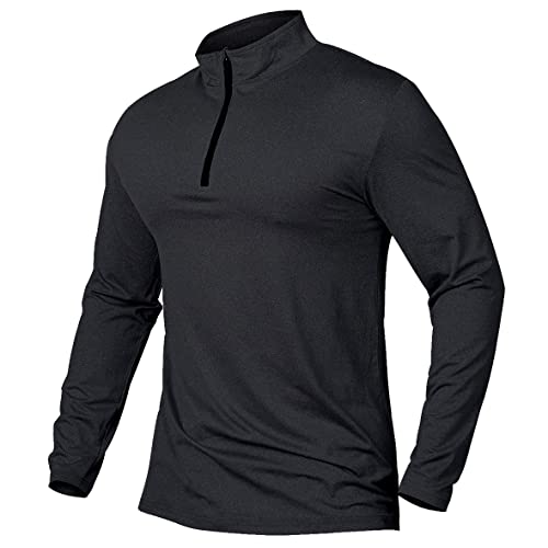 MANSDOUR Men's Quick-Dry Active Sports Shirts Quarter Zip Long Sleeve Running Pullover Tops Outdoor Sweatshirt2