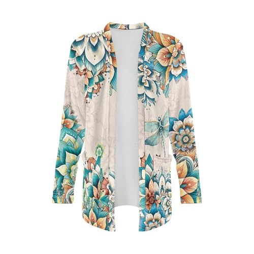Image of Biyejit Women's Long Sleeve Open Front Cardigan Casual Loose Lightweight Cardigans with Pockets Drape Cardigan