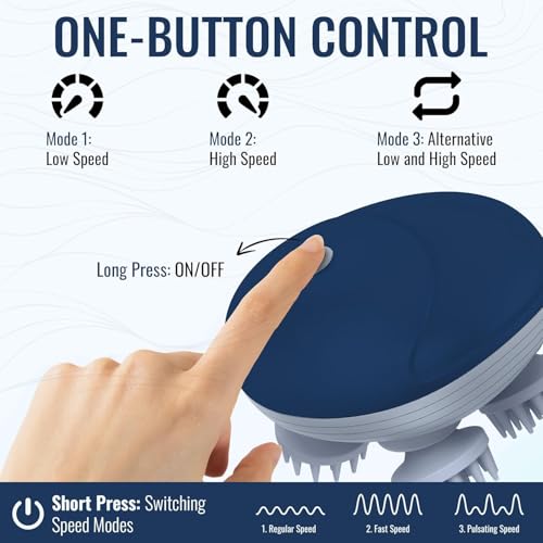 Image of Electric Scalp Massager & Head Massager for Hair Growth, Hair Fall, Dandruff, Itchy Dry Oily Scalp | Rechargeable, Waterproof, Cordless Silicone Scalp Massage Device3 Speed ModesPain Relief & Relaxation(multi colour)