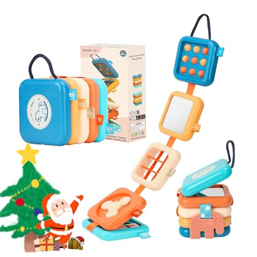 Image of Busy Board for 1 2 3 Year Old - Montessori Travel Toy with Fine Motor Activities, Busy Cube Sensory Learning for Toddlers 1-3 - Perfect Baby Boy Girl Gift & Airplane Car Activity