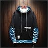Moshtashio Men's Hoodies Pullover Hooded Sweatshirt Top Blouse Casual Hoody with Pocket(1 Black-blue,5XL) #2