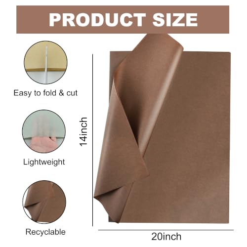 Image of BEISHIDA 90 Sheets Brown Green Series Tissue Paper Bulk for Gift Wrapping