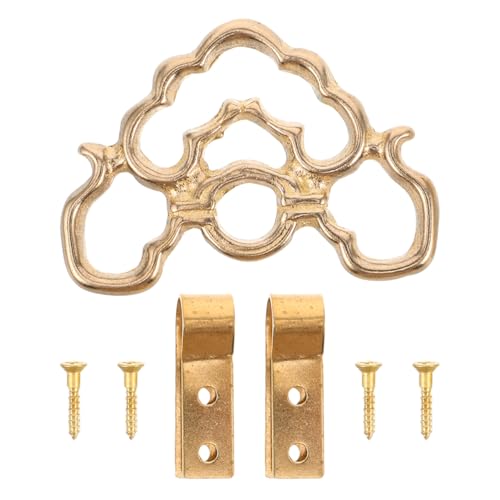 Image of Picture Hanging Hooks Antique Copper Frame Bracket for Plaques Easy Installation Durable Picture Frame Accessories 2.87X2.16 Inches