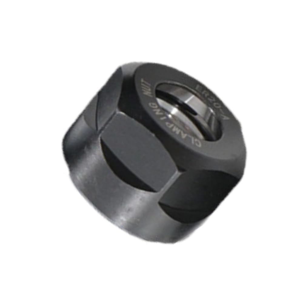 Dado esagonale di serraggio pinza ER-20A, dado mandrino di precisione in metallo nero for manico utensile ER, 1 pezzo