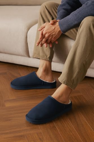 Image of Project Cloud Men's 100% Genuine Leather Shearling Memory Foam Slippers | Genuine Shearling Lining and Lightweight Non-Slip Indoor & Outdoor Wear Slippers for Men - Water-Resistant Mens Slippers