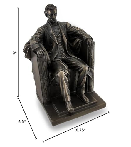 Estatua decorativa de Abraham Lincoln de resina bronceada miniatura 5