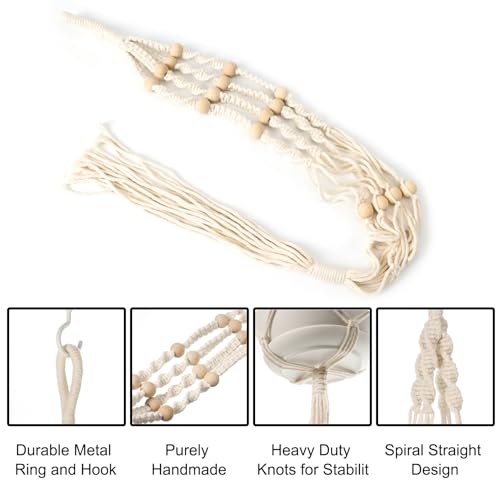 Yao Suo 3 Pack Macrame Plant Hangers Indoor Plant Lovers & Pet Owners thumb #3