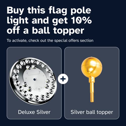 Deneve DNV-200-10101 Deluxe Flag Pole Light Solar Powered - 1300 Lumen Solar Light For Flagpole thumb #4