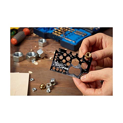 Wallet Ninja PRO: 26 in 1 Credit Card Multitool (Measure Bits & Bolts, Wrenches, Protractor, Bottle Opener)