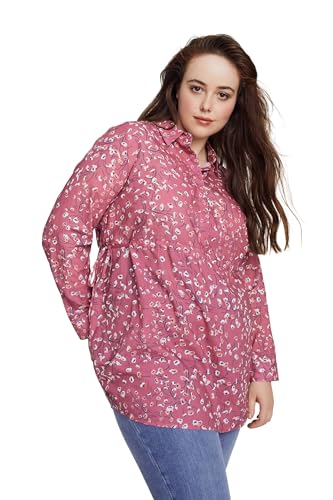 Ulla Popken Blusa Bellieva, función de Lactancia, Estampada, Manga Larga, Gots Cuarzo Rosa 54+ 798381535-54+