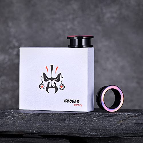 Cooear 2 Pairs Stainless Steel Black Ear Gauges Retro-Reflective Sheeting Tunnels And Plugs. #TOP5