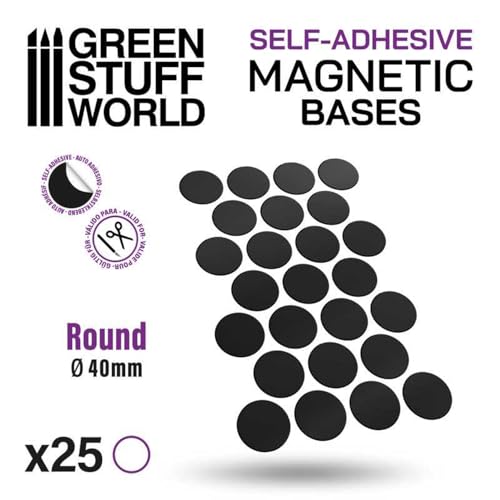 Imanes precortados redondos 40mm Green Stuff World para peanas de juego 4