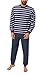 Produktbild Eleganter Herren Frottee Pyjama Schlafanzug lang mit Bündchen - auch in Übergrössen 61505, Größe2:50, Farbe:blau