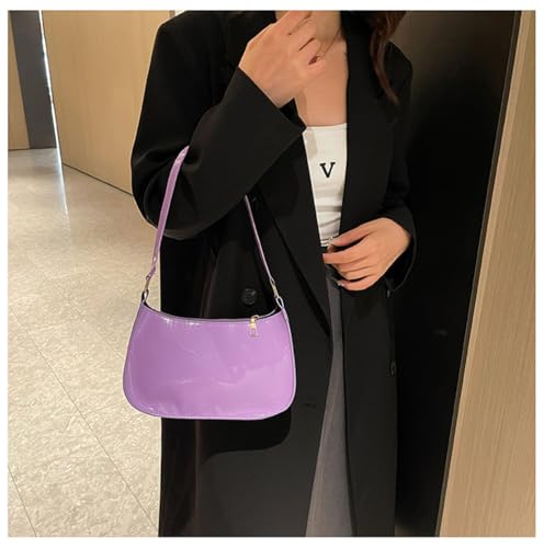 Image of Patent Leather Clutch Purse Shiny Evening Handbags for Women Armpit Shoulder Bag MINI Hobos