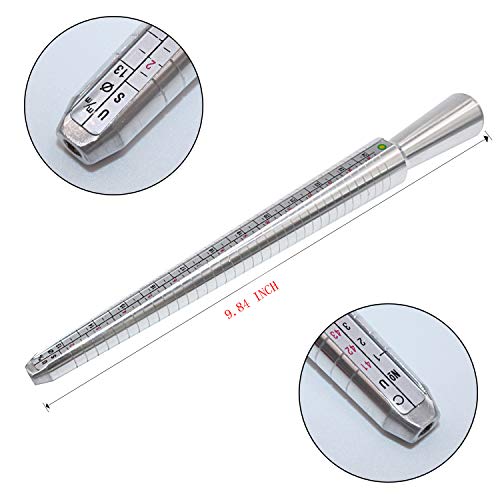 Niupika NP-49 Ring Sizer Measuring Tool Ring Mandrel Measurement Tool Measure Ring Size Finger Sizing Set Metal Gauge Us Size 1-13 Jewelry Sizers Kit Of 27 Pieces thumb #2