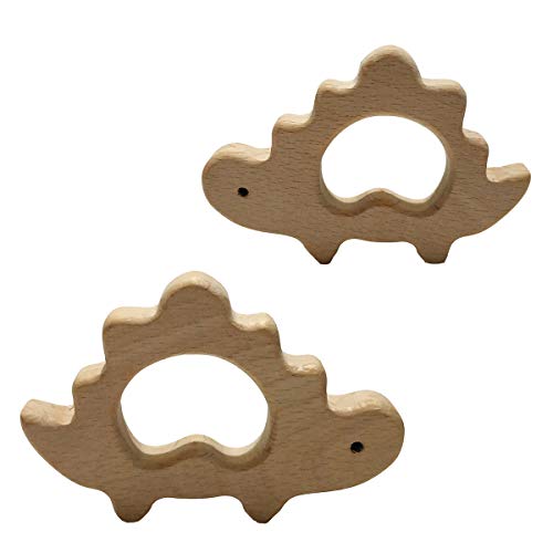 Image of 5pcs Beech Wooden Dinosaur Montessori Toy Natural Handmade Pure Wood Cartoon Animal Toys DIY Party Photography Pendant (Dinosaur 5pcs)