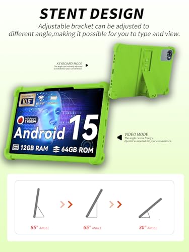 Coque TABWEE T80 10.5 silicone vert avec support réglable - 4