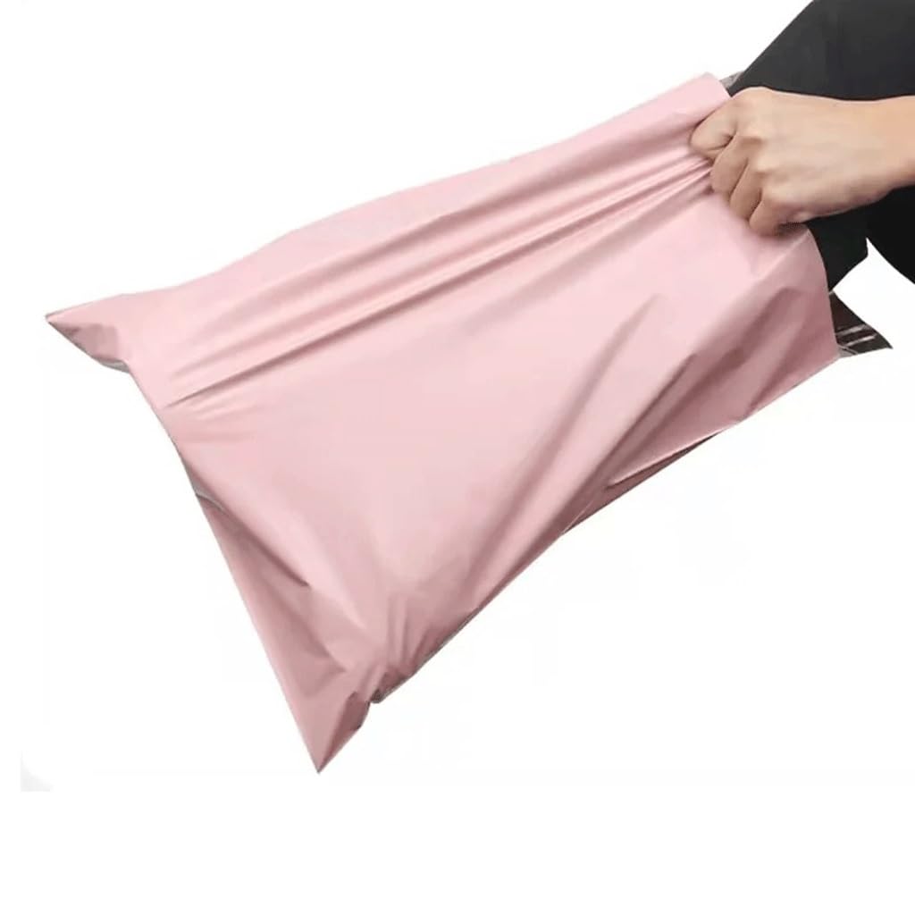 Plastikowe Samoprzylepne Torby Kurierskie | Różowe, samoprzylepne plastikowe torby kurierskie o wielu rozmiarach do wysyłki(40X55 cm 50pcs)