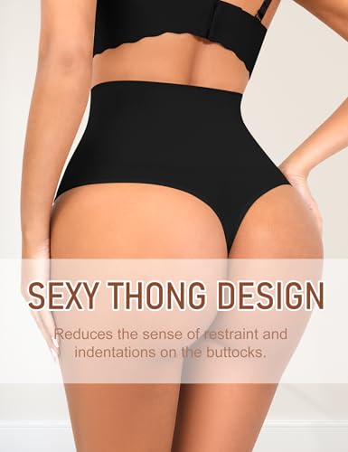 Image of Sarin Mathews Tummy Control Thong Shapewear for Women High Waisted Cotton Body Shaper Panties Underwears