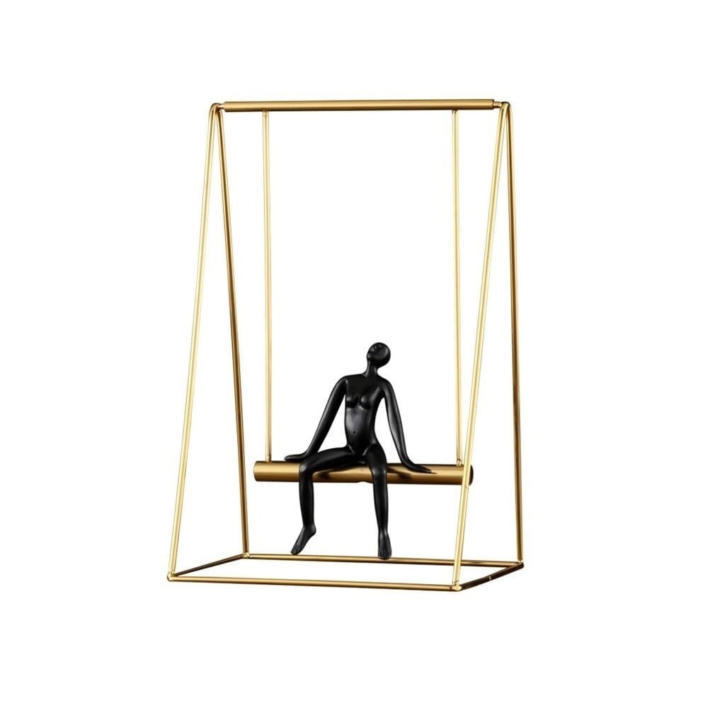 RUOXIUKHBZPS Creative Resin Alloy Swinging Figure Sculpture Interior Decoration Ornaments, 19 * 14 * 29cm