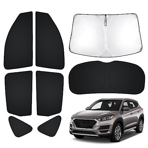Image of T TGBROS Car Window Shades for Hyundai Tucson 2016-2021 Windshield Side Rear Window Full Set Window Shades Privacy for Tucson Accessories Foldable Black Out Window Cover 8PCS