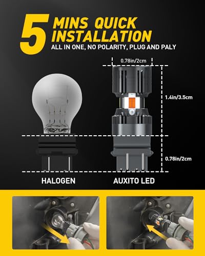 Image of AUXITO CANBUS 3157 Switchback LED Bulbs 3057 3457 4157 Dual Color Amber /White Anti Hyper Flash Built-in Resistor Error Free Turn Signal Lights and DRL /Parking Lights, Pack of 2