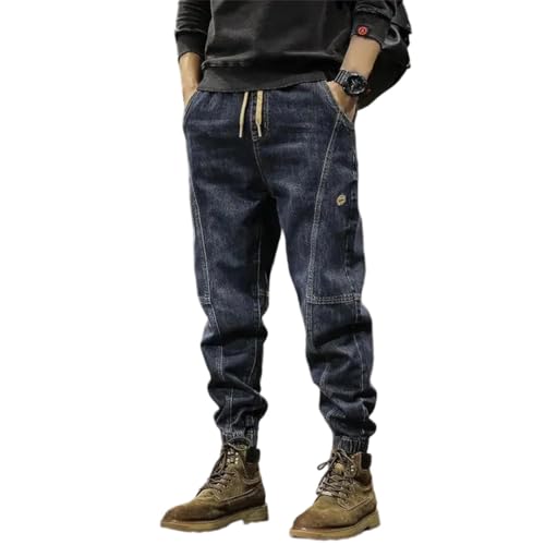 Men Ripped Cowboy Pants Trousers Flared with Holes Torn Retro Soft Jeans