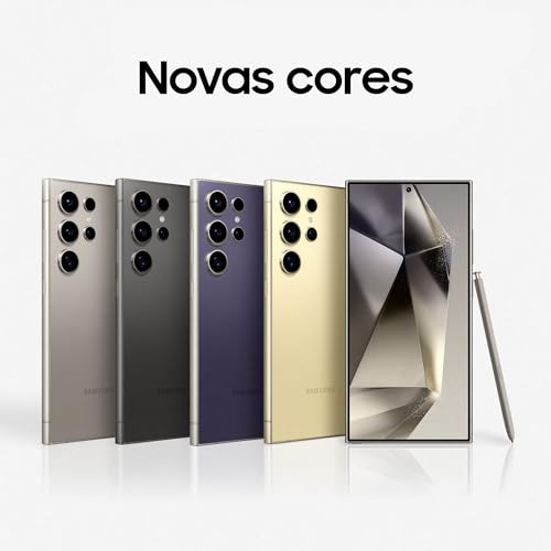 Smartphone Samsung Galaxy S24 Ultra, Galaxy AI, Selfie de 12MP, Tela de 6.8' 1-120Hz, 256GB, 12GB RAM - Titânio Cinza glide