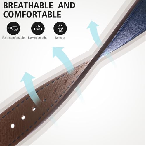 Italy Genuine Leather Watch Bands Men Women Compatible with Samsung Galaxy Watch Band, 20mm 22mm Lugs Watch Straps, Quick Release Wear-resistant Sweat-Resistant Smartwatch Replacement Strap