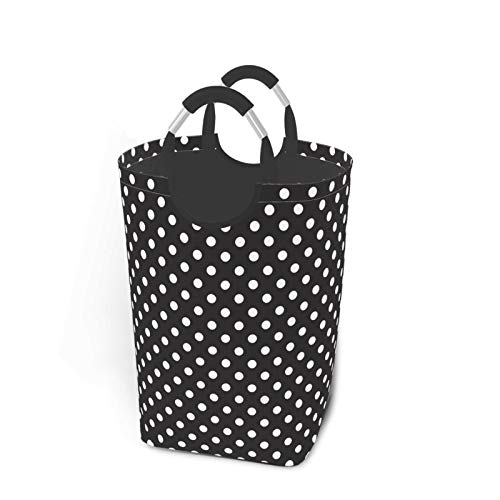 Wäschesack,Schwarzweiss-traditioneller Punkt-Druck,Großer faltbarer Wäschekorb,zusammenklappbarer Wäschekorb,zusammenklappbarer