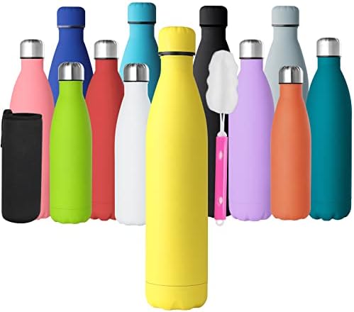 GeeRic Stainless Steel Water Bottle 750ml, Double-walled Vacuum Insulated Metal Water Bottle 12 Hours Hot & 24 Hours Cold Drinks Cycling Bottles for Outdoor Sports Hiking Running 750ml Dark Blue