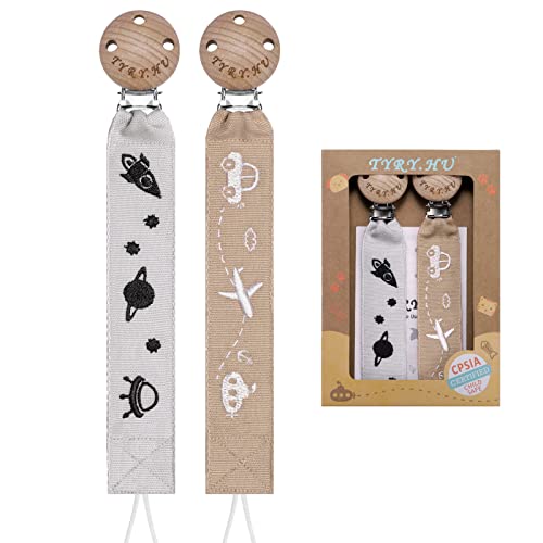 Image of TYRY.HU Pacifier Clip for Baby Girls and Boys,2 Pack