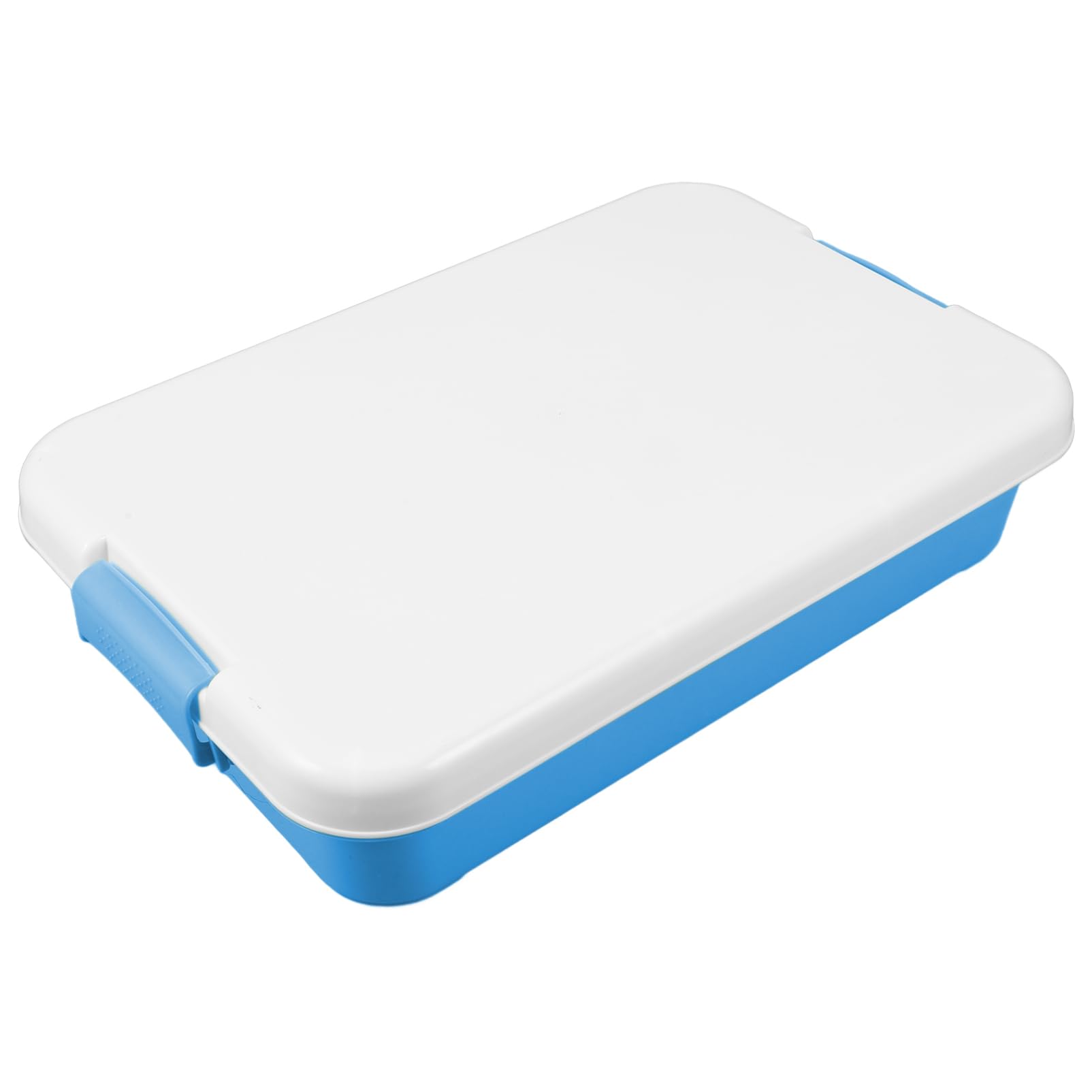 Vaguelly Sand Tray with Lid Portable Sensory Bin Plastic Stackable Play Tray Sandbox Storage Box for Indoor Outdoor Sensory Activities Sky-blue