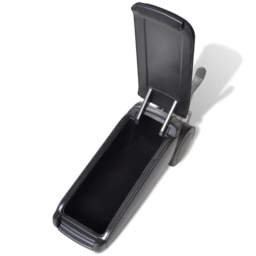 Reposabrazos ajustable con compartimento de almacenamiento para Audi A4 B6 B7, ABS negro, cómodo reequipamiento con acolchado, montaje y ajuste para accesorios de vehículo en el interior