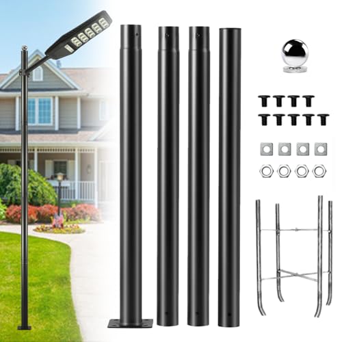 Xhmeishan Street Light Pole 13Ft Street Light Poles for Outdoor Lighting Solar Pole Accessory for Street Suitable for Basketball Courts Residential Areas Parking Lots Park 13ft76