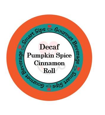 Decaf Pumpkin Spice Cinnamon Roll Coffee, Gourmet Flavored Coffee For Keurig K-cup Brewers, 24 Count