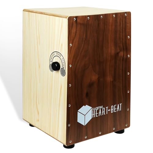 Image of Kadence CL50 Heartbeat Cajon | 40 Adjustable Snare Strands | Maple Body & Walnut Head | Anti-skid Rubber Feet | Includes Learning Course | Brown
