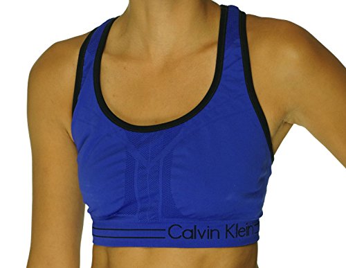 Calvin klein Performance Reversible Racerback Sports Bra in Blue, X-Small