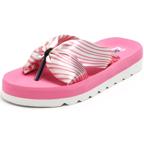 Image of DOCTOR HEALTH SUPER SOFT Women Stylish Bow Platform Slippers | Soft Cushioned Casual Flip Flops | Lightweight Comfortable Everyday Wear Sandals for Indoor Outdoor Use