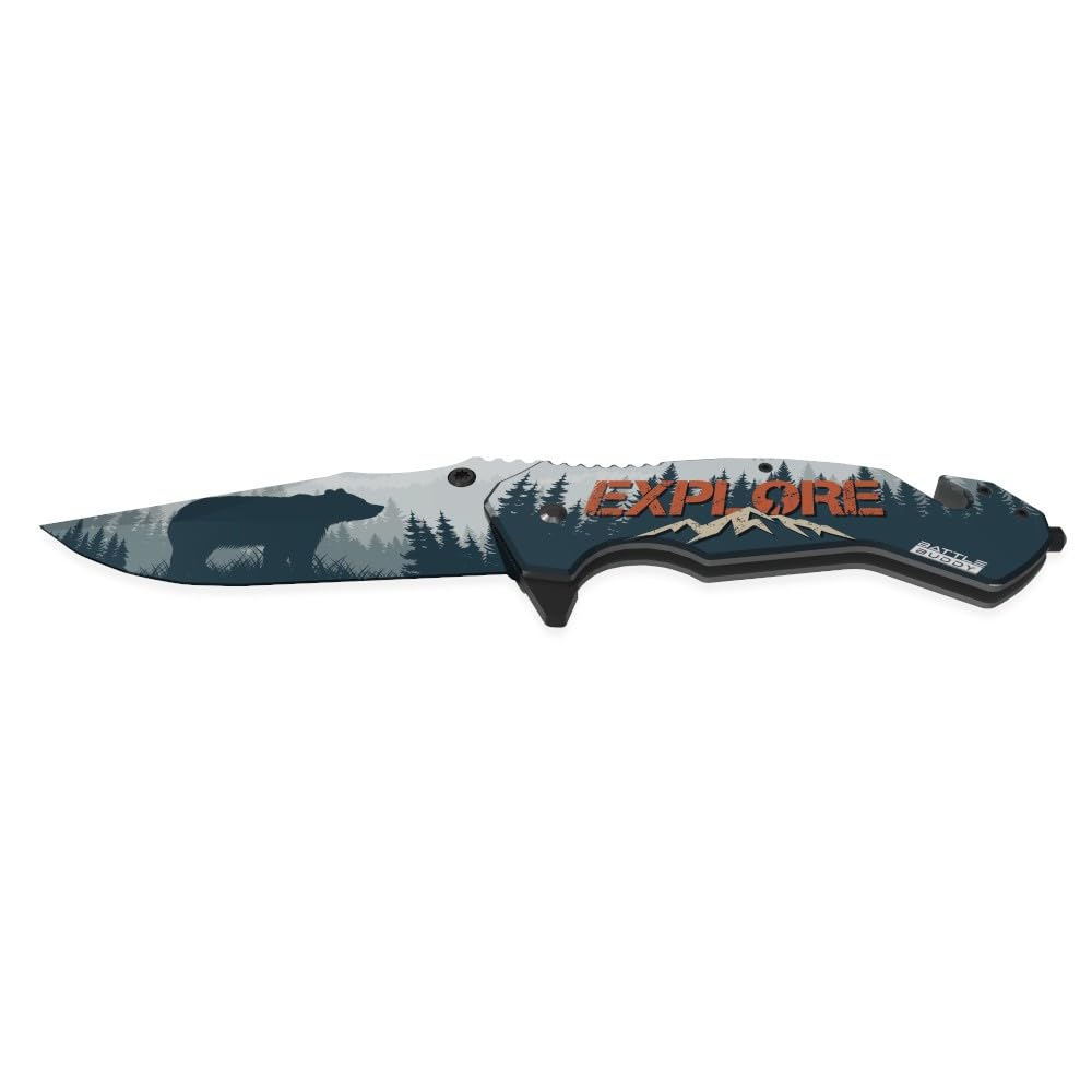 Outdoor Knives, Wildlife Pocket Knife, Digital Printing On Blade