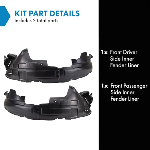 Image of TRQ Front Inner Fender Liner Set Compatible with 2011-2013 Kia Sorento KI1248141 KI1249117